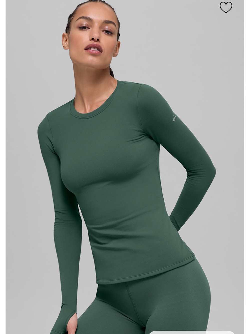 ALO Yoga Forest Green Long-Sleeve Crew Top